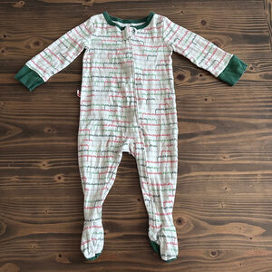 LEGO Baby Footie Sleeper 6-9M White Green Blocks Zip Pajamas